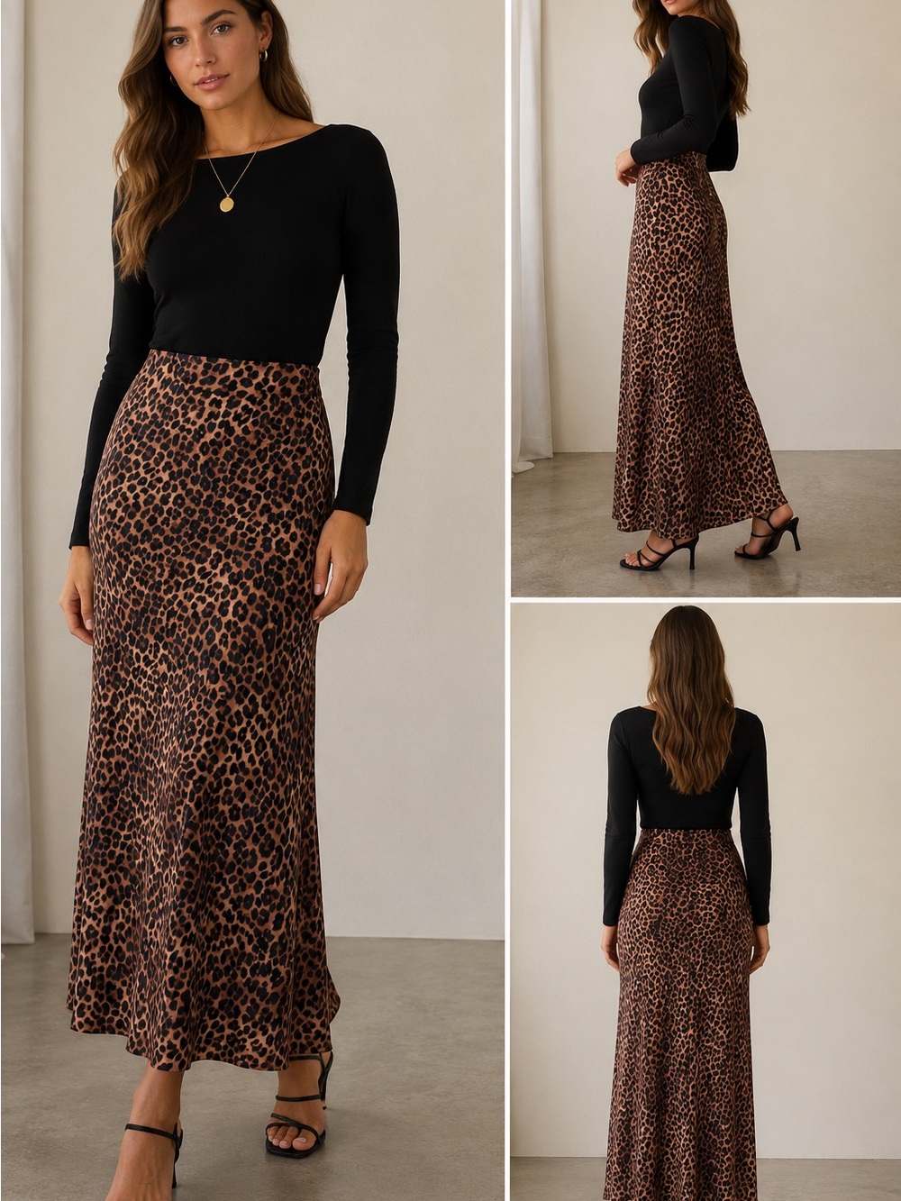 Rachel Zoe Leopard Print Maxi Skirt - satin